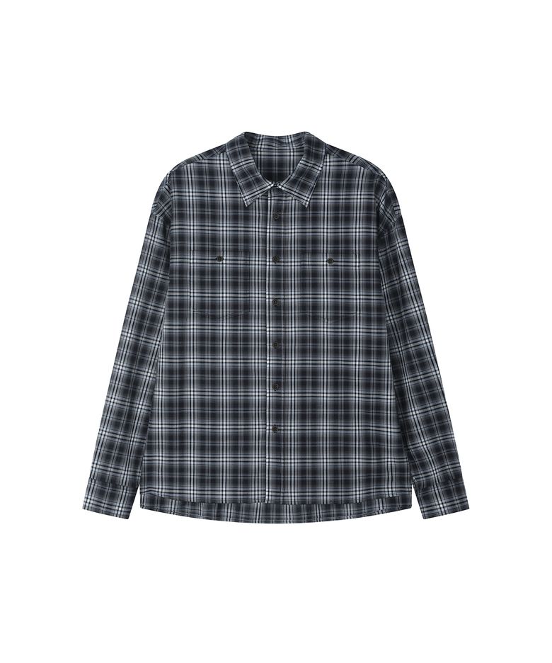 Loose Fit Check Shirt [NAVY]_SESH028NAVY