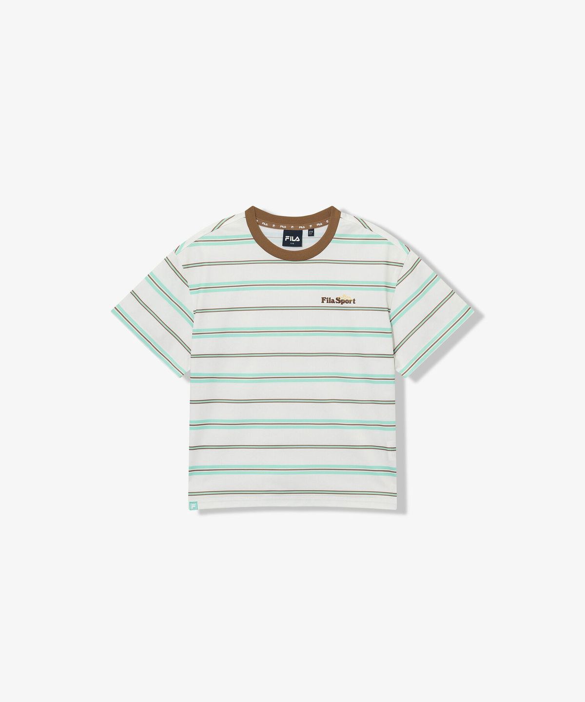 휠라 키즈(FILA KIDS) Drywave 스트라이프 루즈핏 티셔츠