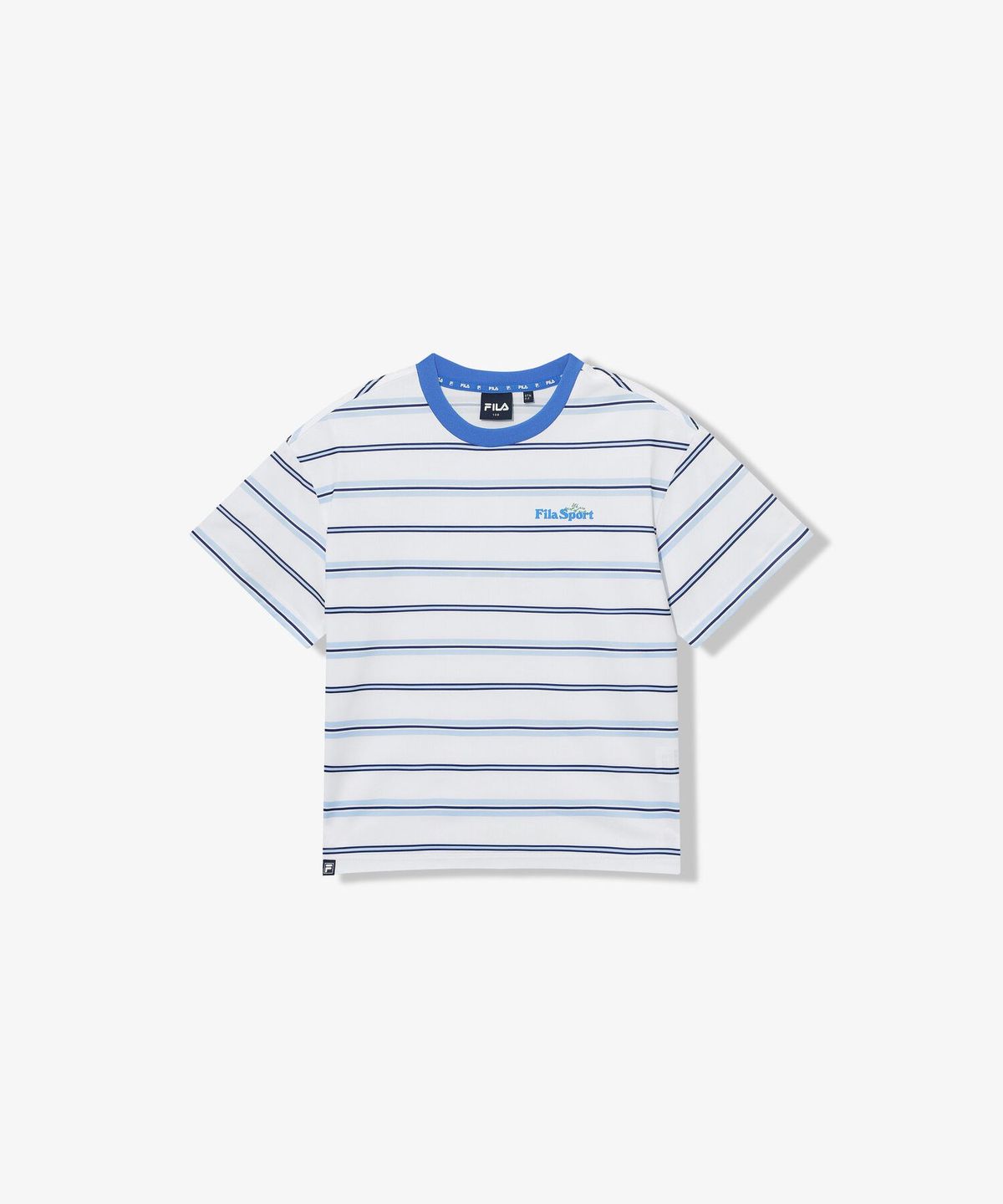 휠라 키즈(FILA KIDS) Drywave 스트라이프 루즈핏 티셔츠