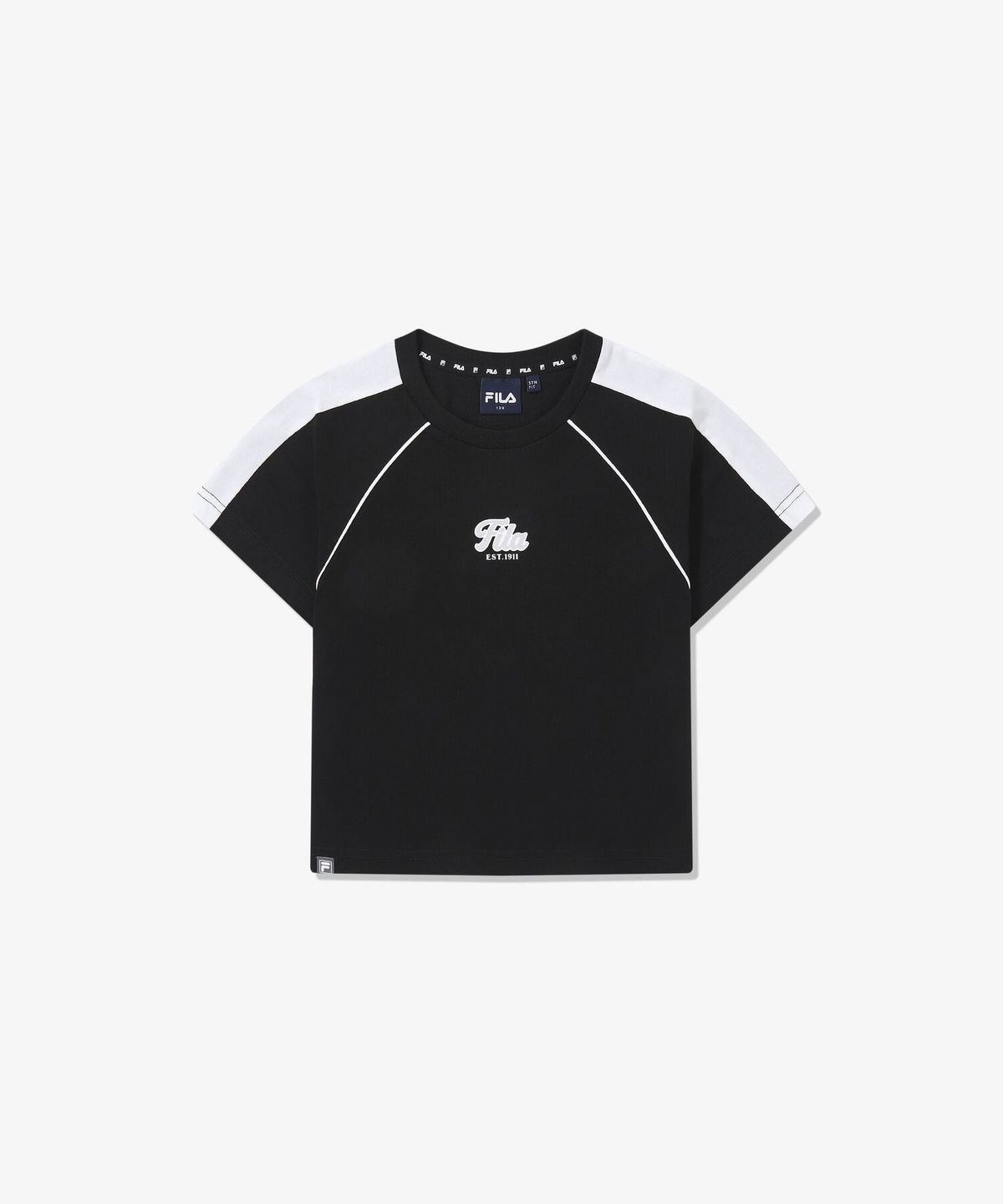 휠라 키즈(FILA KIDS) 여아 소매 배색 티셔츠