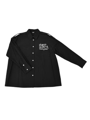 레터링 자수 박시 셔츠 ESFDVSH01BLK