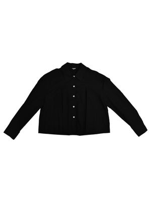 플리츠 디테일 크롭 셔츠 ESFDVSH02BLK