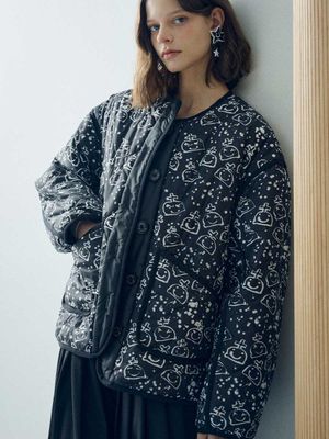 그래픽 프린트 퀼팅자켓 ESFDVPD01BPR