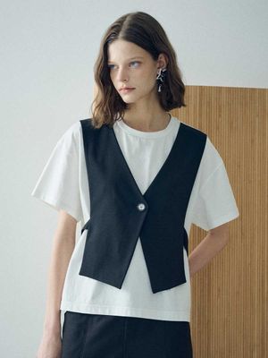 베스트 레이어드 티셔츠 ESFDVTP05WHT