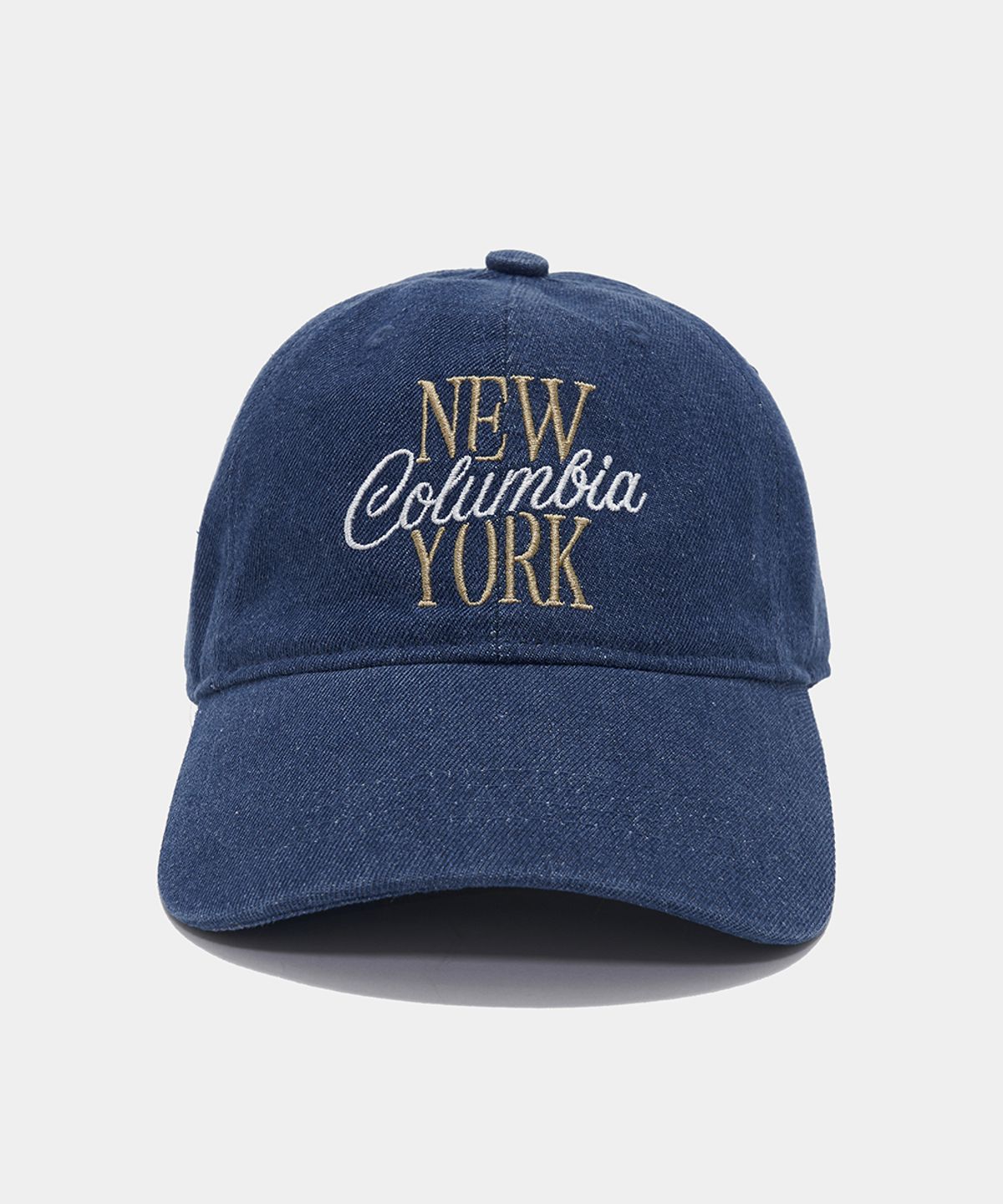 컬럼비아 유니버시티(COLUMBIA UNIVERSITY) NEW YORK EMB 6 PANEL DENIM CAP_MIDNIGHT JEAN