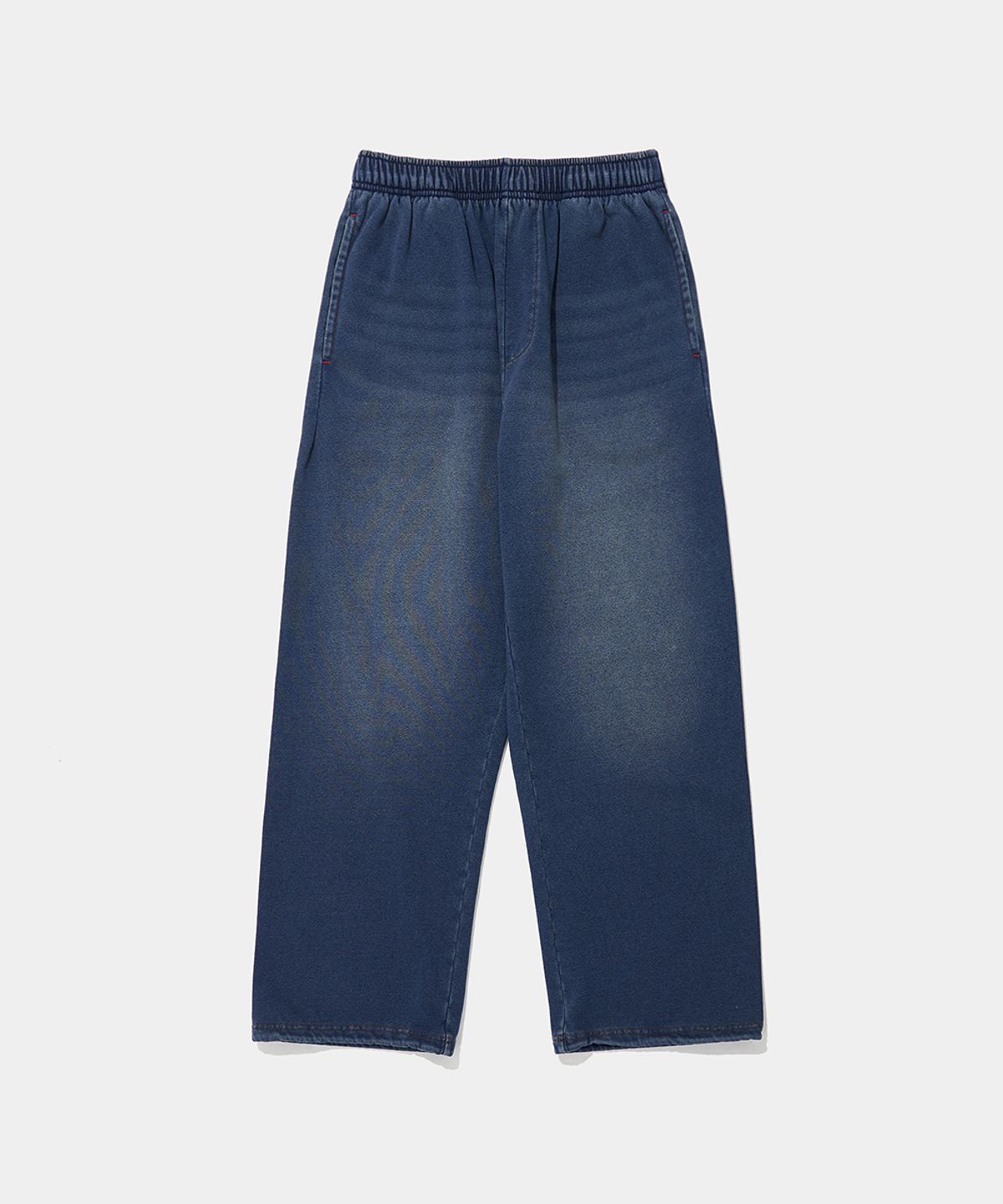컬럼비아 유니버시티(COLUMBIA UNIVERSITY) CAT WASHED LOOSE-FIT DENIM TERRY SWEATPANTS_MIDNIGHT JEAN
