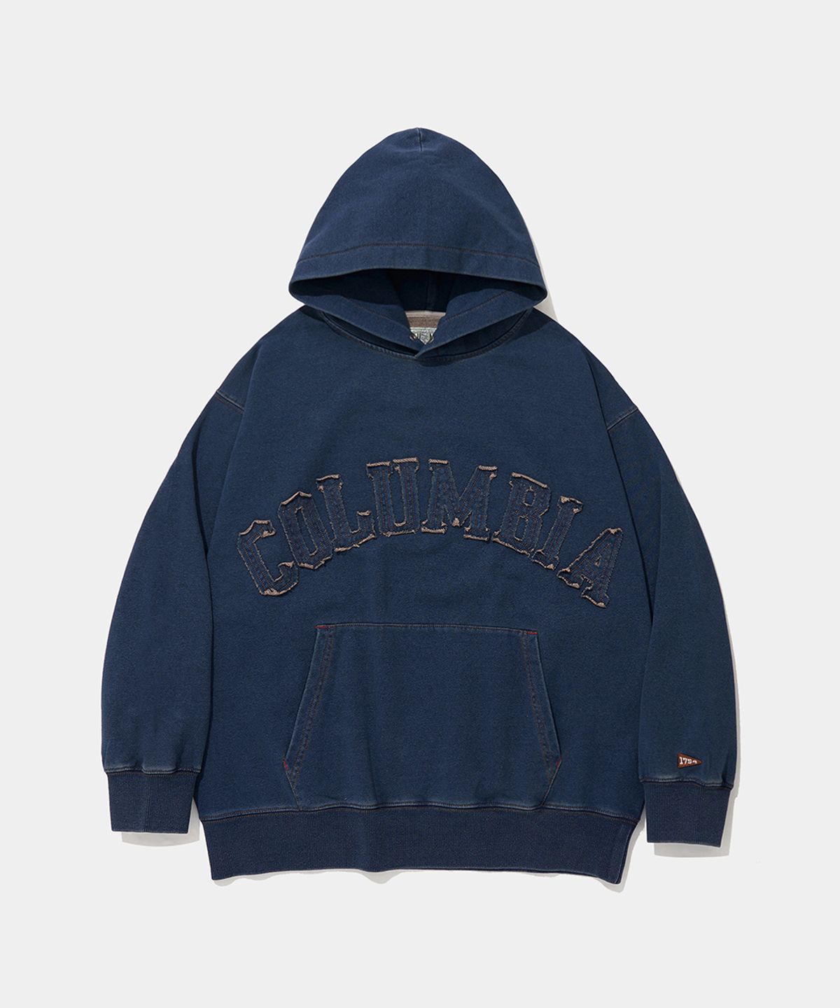 컬럼비아 유니버시티(COLUMBIA UNIVERSITY) BIG ARCH DENIM TERRY HOODIE_MIDNIGHT JEAN