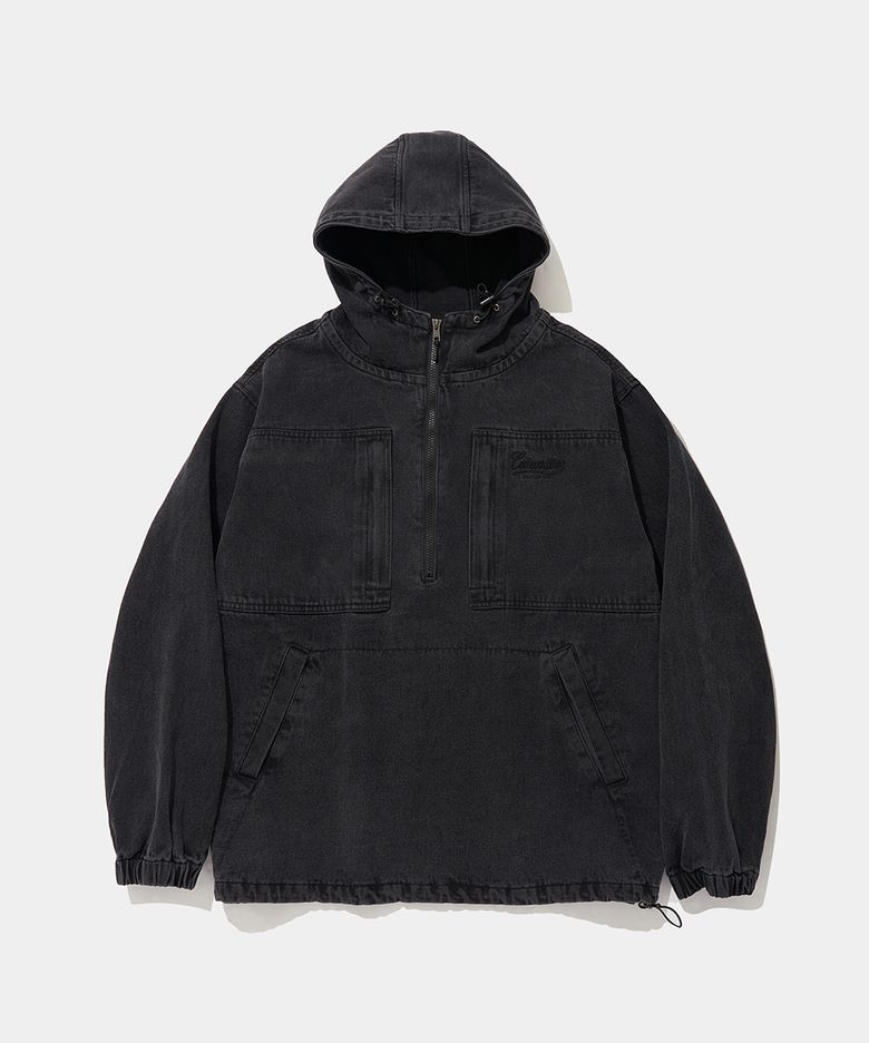 NY STREET TAIL DENIM ANORAK JACKET_GRAY JEAN