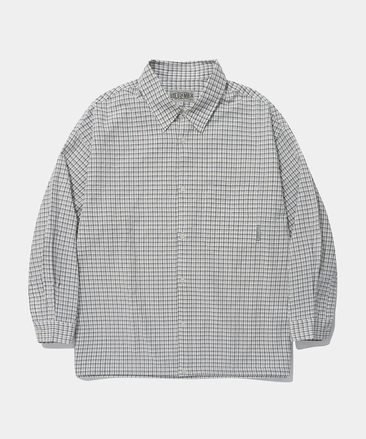 컬럼비아 유니버시티(COLUMBIA UNIVERSITY) MICRO-CHECK UTILITY SHIRTS_WHITE
