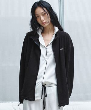 FLEECE ZIP-UP JACKET_BLACK