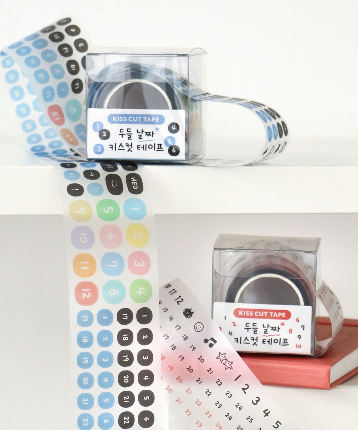 아이코닉(ICONIC) [2PACK] 두들 날짜 키스컷 테이프 2종 세트 스티커