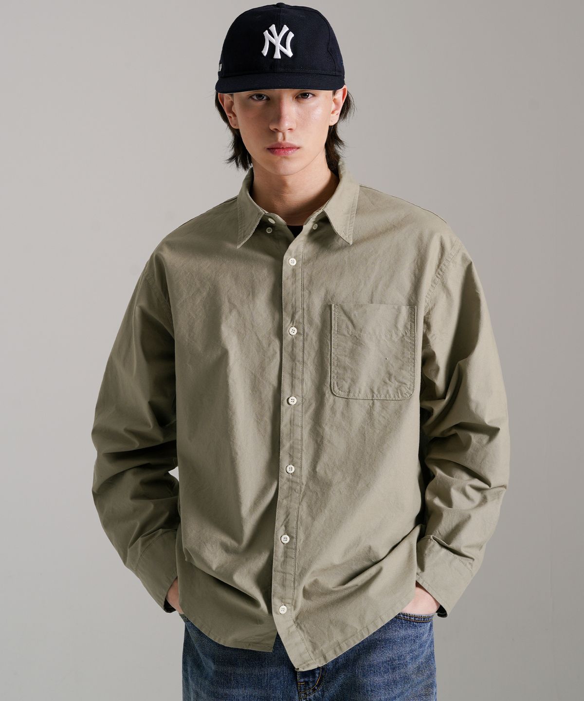 퍼스텝(PERSTEP) 드리프트 옥스포드 셔츠 샌드그레이 JULS4753