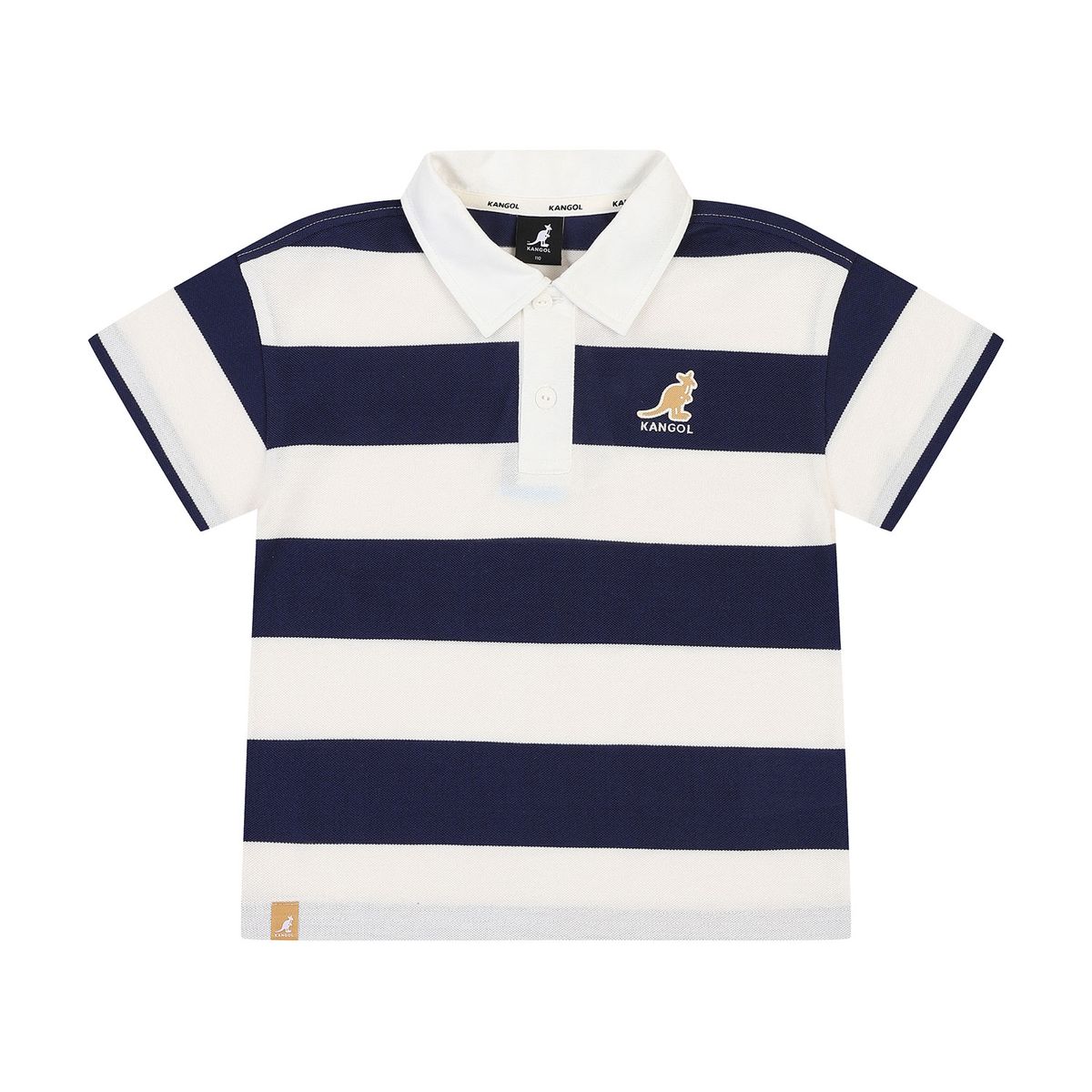 캉골키즈(KANGOL KIDS) 쿨맥스 피케 스트라이프 카라 티셔츠 SB 0003 네이비