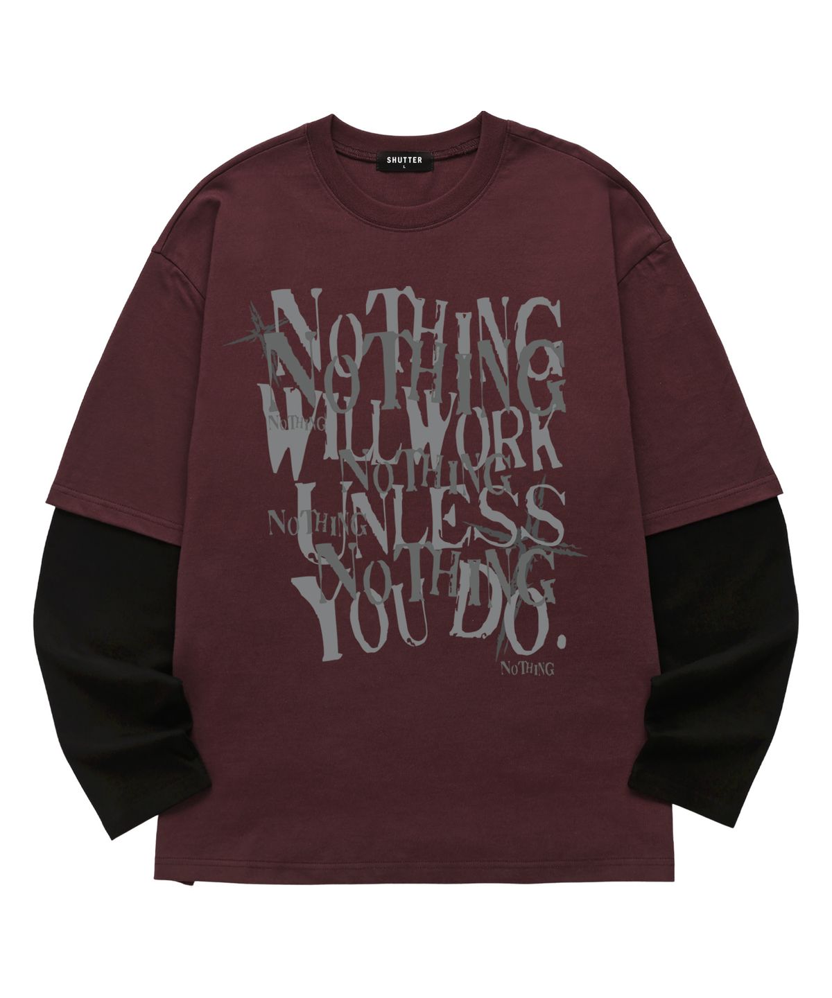 셔터(SHUTTER) LAYERED NOTHING 롱슬리브 (SLS039) 버건디