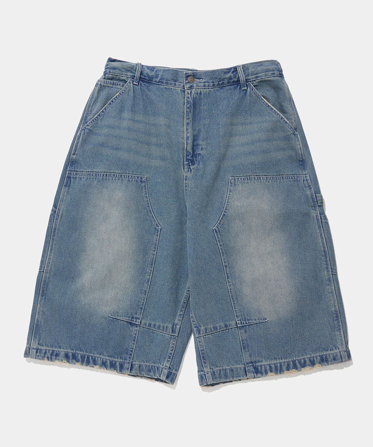 컬럼비아 유니버시티(COLUMBIA UNIVERSITY) UTILITY DOUBLE-KNEE DENIM BERMUDA SHORTS PANTS_LIGHT JEAN
