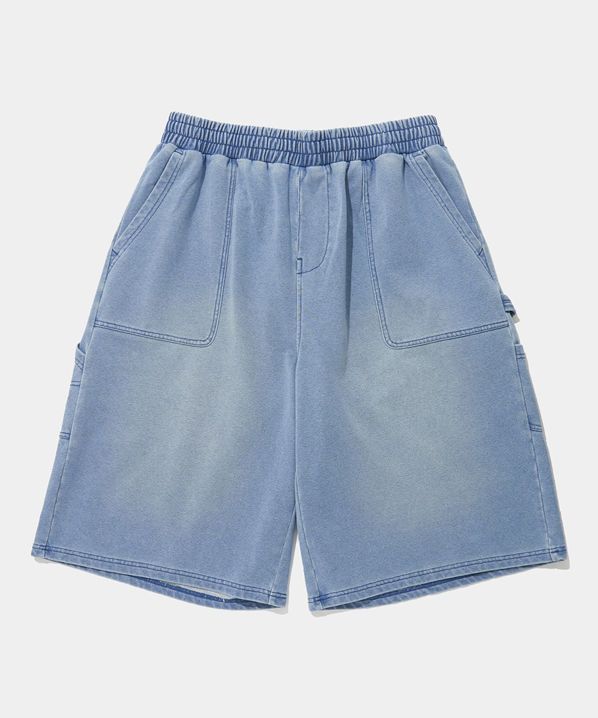 컬럼비아 유니버시티(COLUMBIA UNIVERSITY) UTILITY WASHED DENIM TERRY SHORTS PANTS_LIGHT JEAN