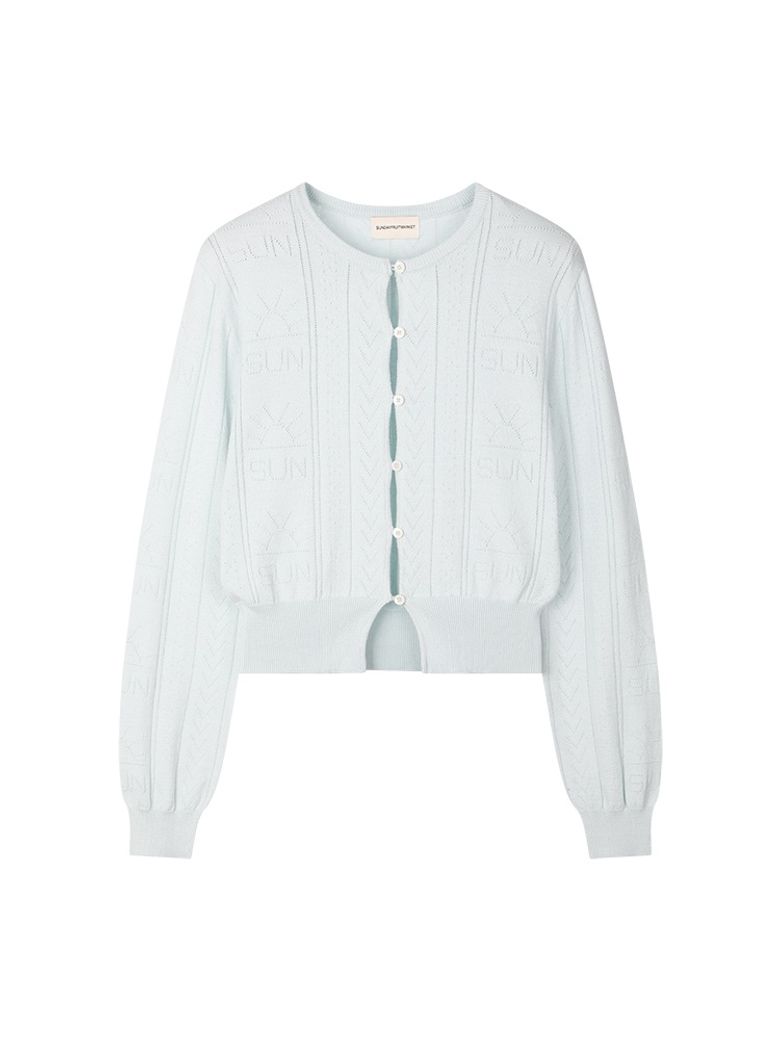 W) SUN LIGHTS CARDIGAN SKYBLUE