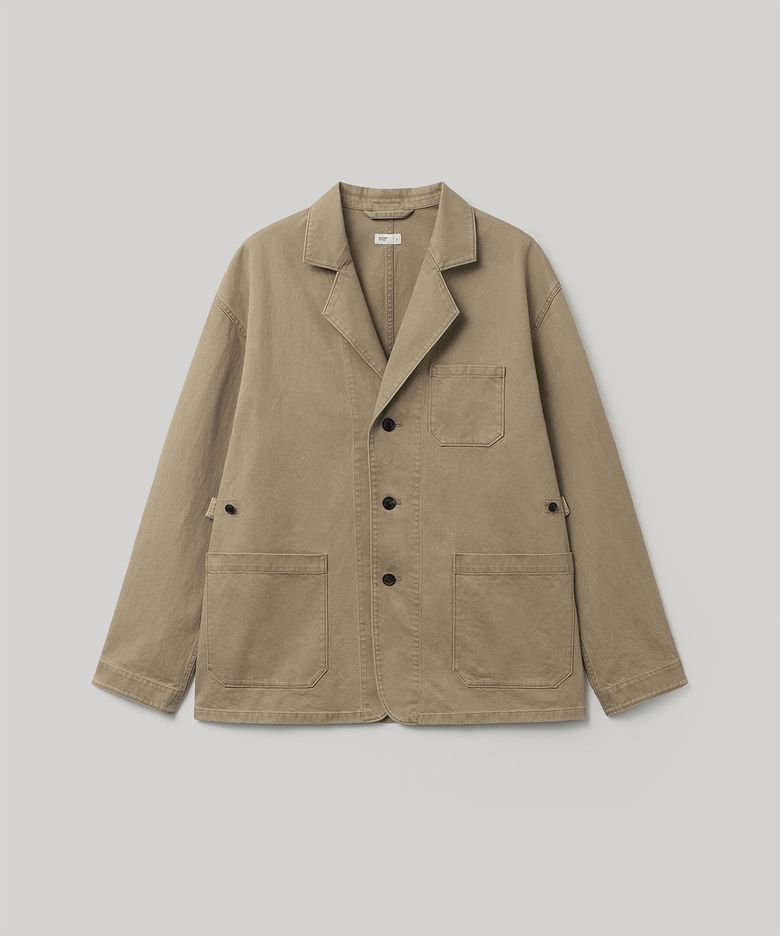 French Drill 3 Button Jacket (Urban Khaki)