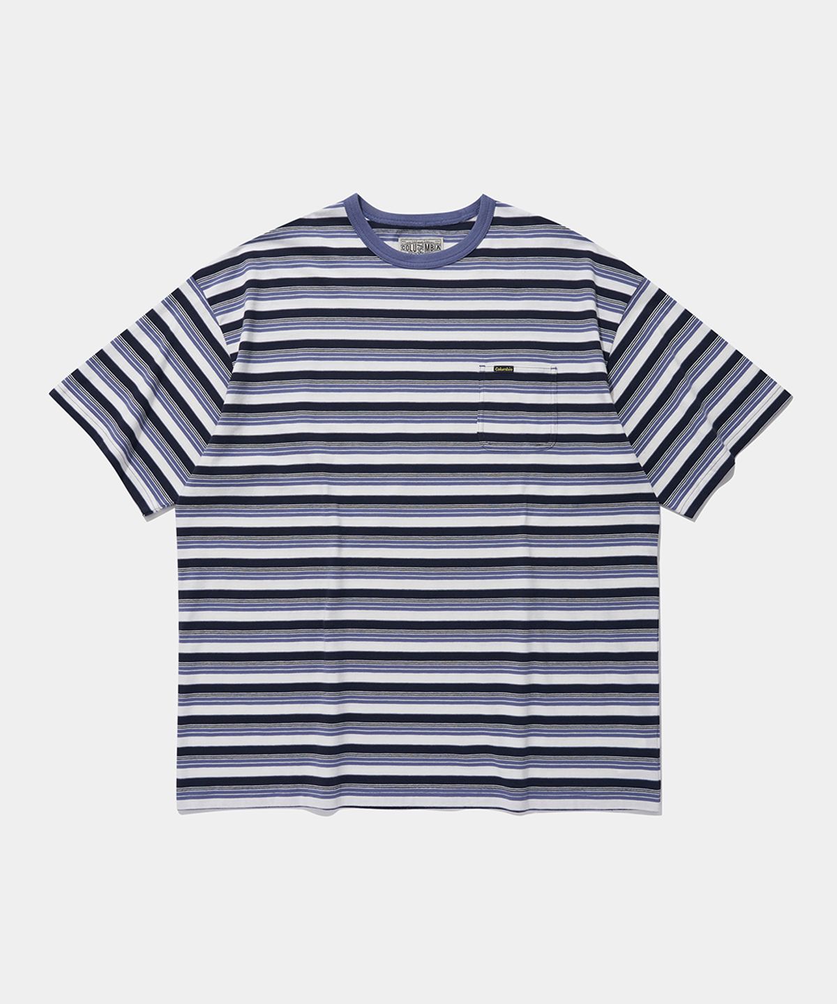 컬럼비아 유니버시티(COLUMBIA UNIVERSITY) COLOR STRIPE POCKET S/S T-SHIRTS_BLUE