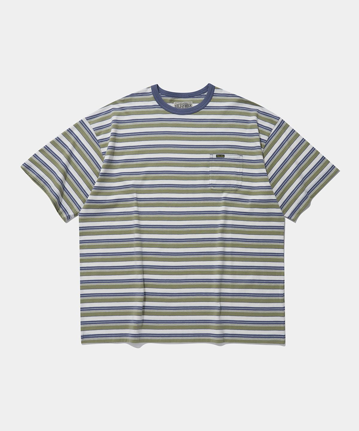컬럼비아 유니버시티(COLUMBIA UNIVERSITY) COLOR STRIPE POCKET S/S T-SHIRTS_GREEN
