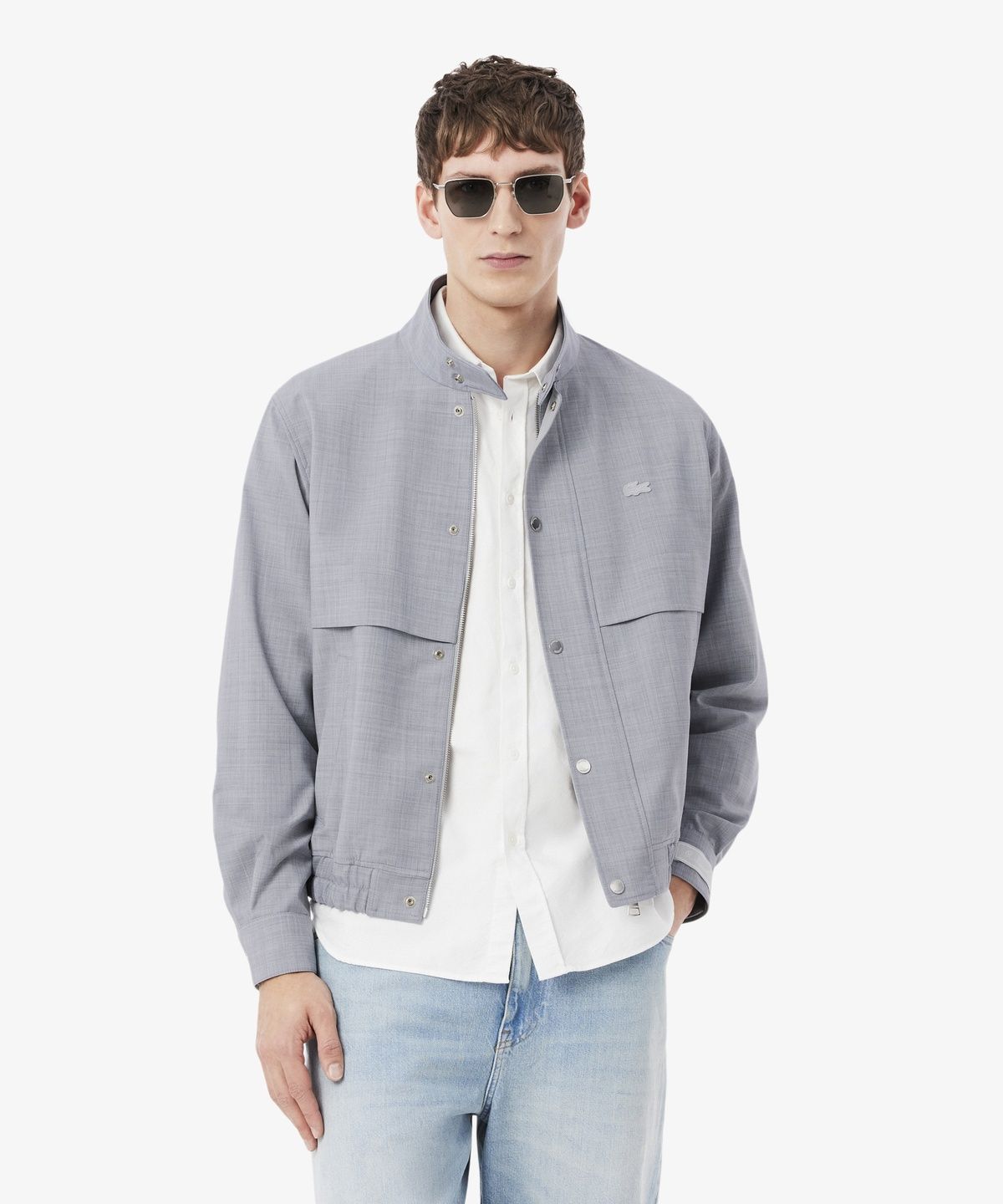 라코스테(LACOSTE) 남성 하이넥 가슴 절개 블루종 BH6267-56G ACZ