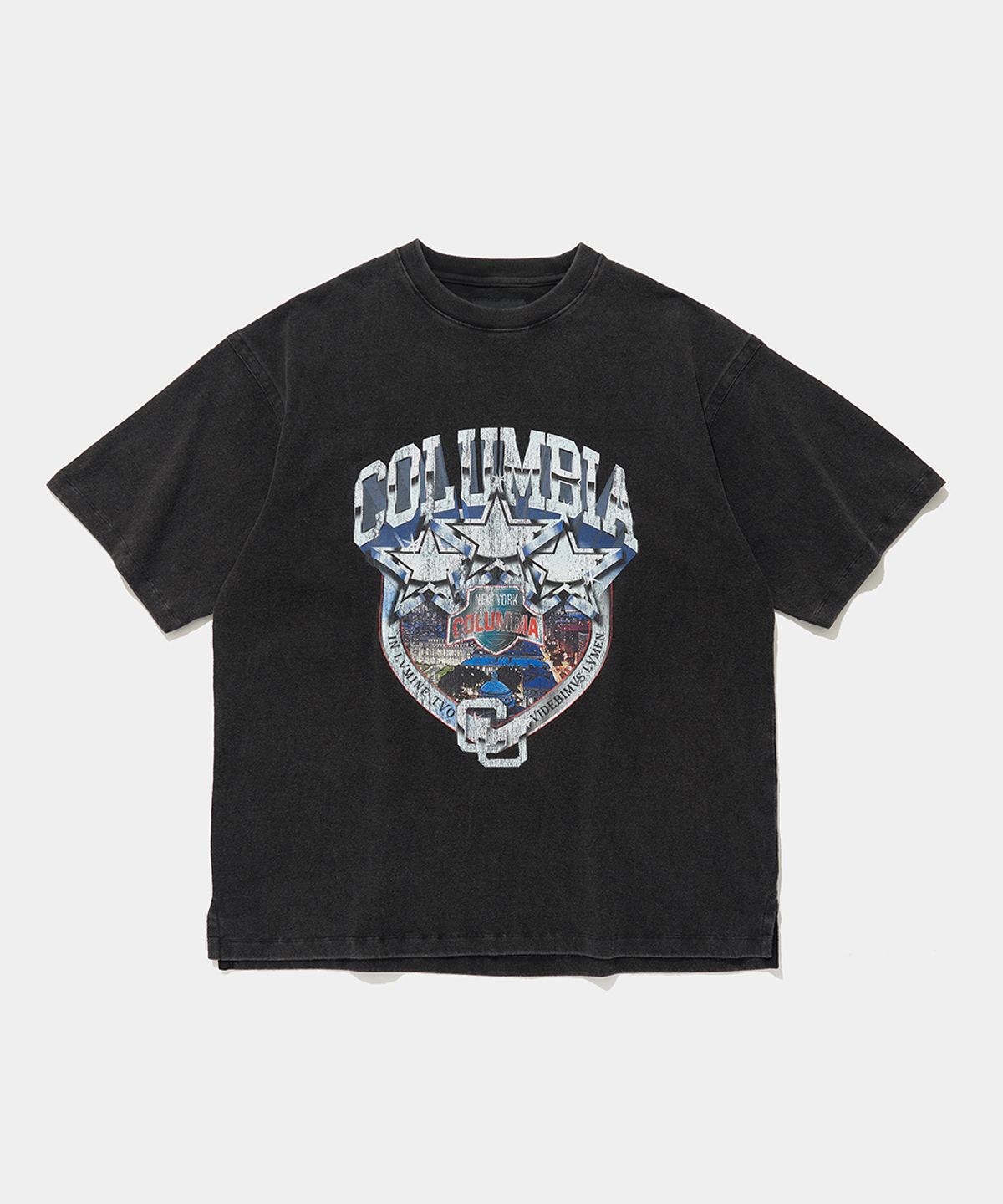 컬럼비아 유니버시티(COLUMBIA UNIVERSITY) CU STAR MINERAL WASHED S/S T-SHIRTS_CHARCOAL