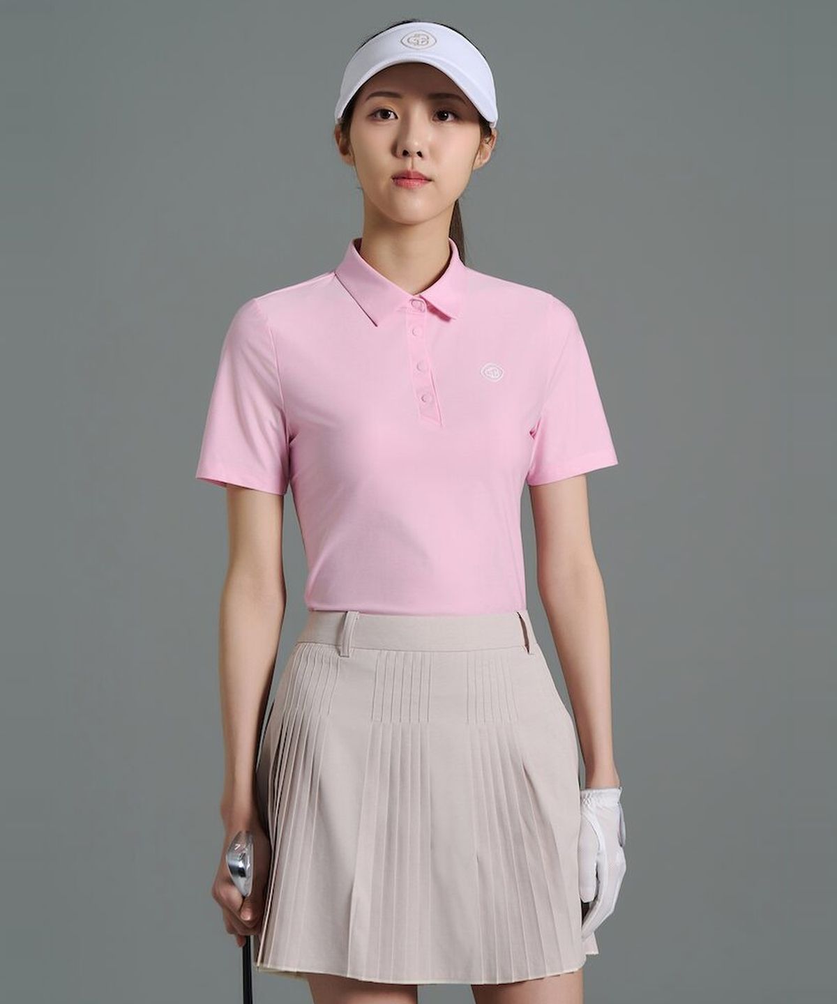 빈폴골프(BEANPOLE GOLF) [B_under] 여성 멜란지 칼라 반소매 티셔츠 - 라이트 핑크