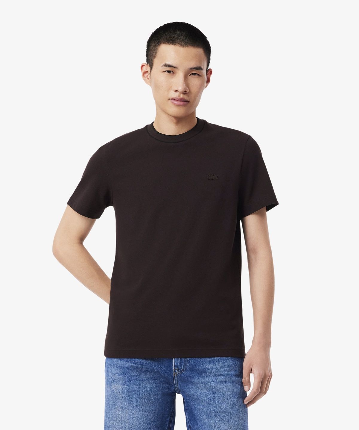 라코스테(LACOSTE) 남성 배색 팁핑 라인 매치 피케 반팔 티셔츠 TH1004-56G 3LA