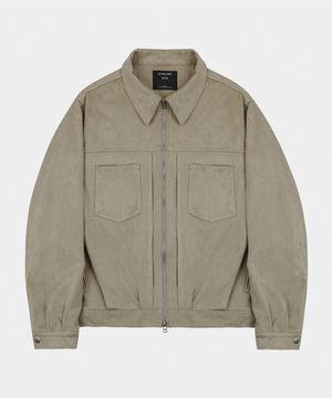 어반스 스웨이드 블루종 자켓 베이지