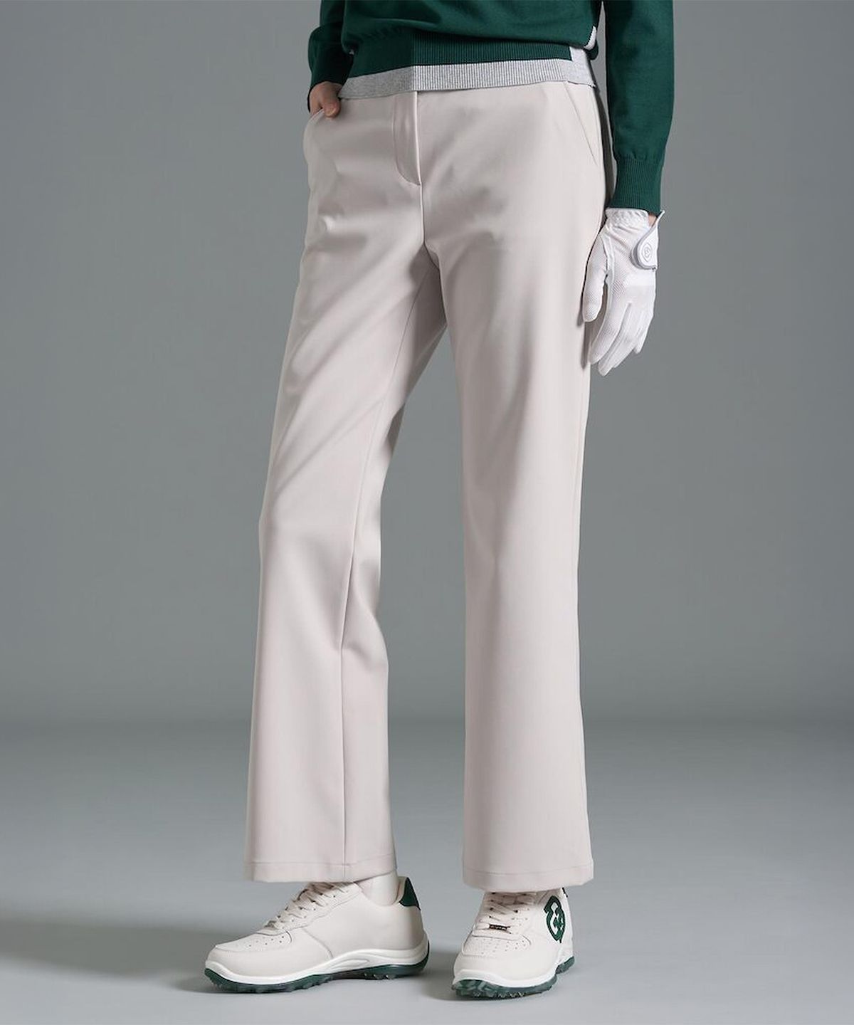 빈폴골프(BEANPOLE GOLF) 여성 와이드 부츠컷 팬츠 - 베이지 (BJ6221A06A)