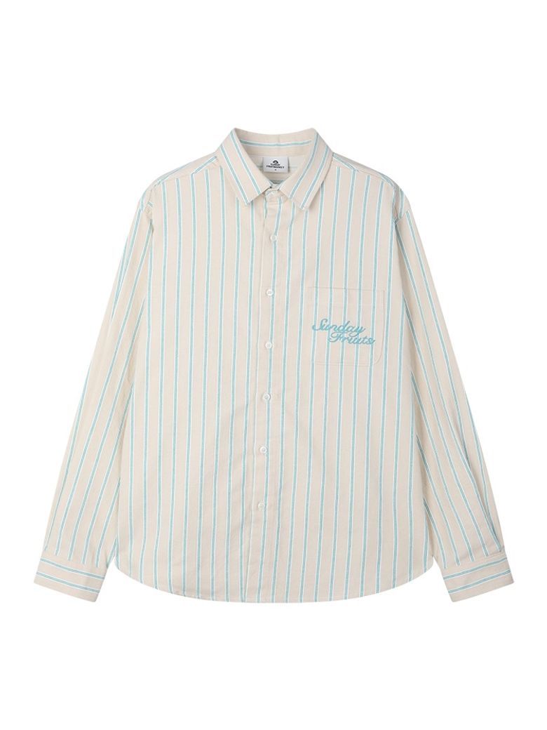 SUN DENIM STRIPE SHIRT BEIGE