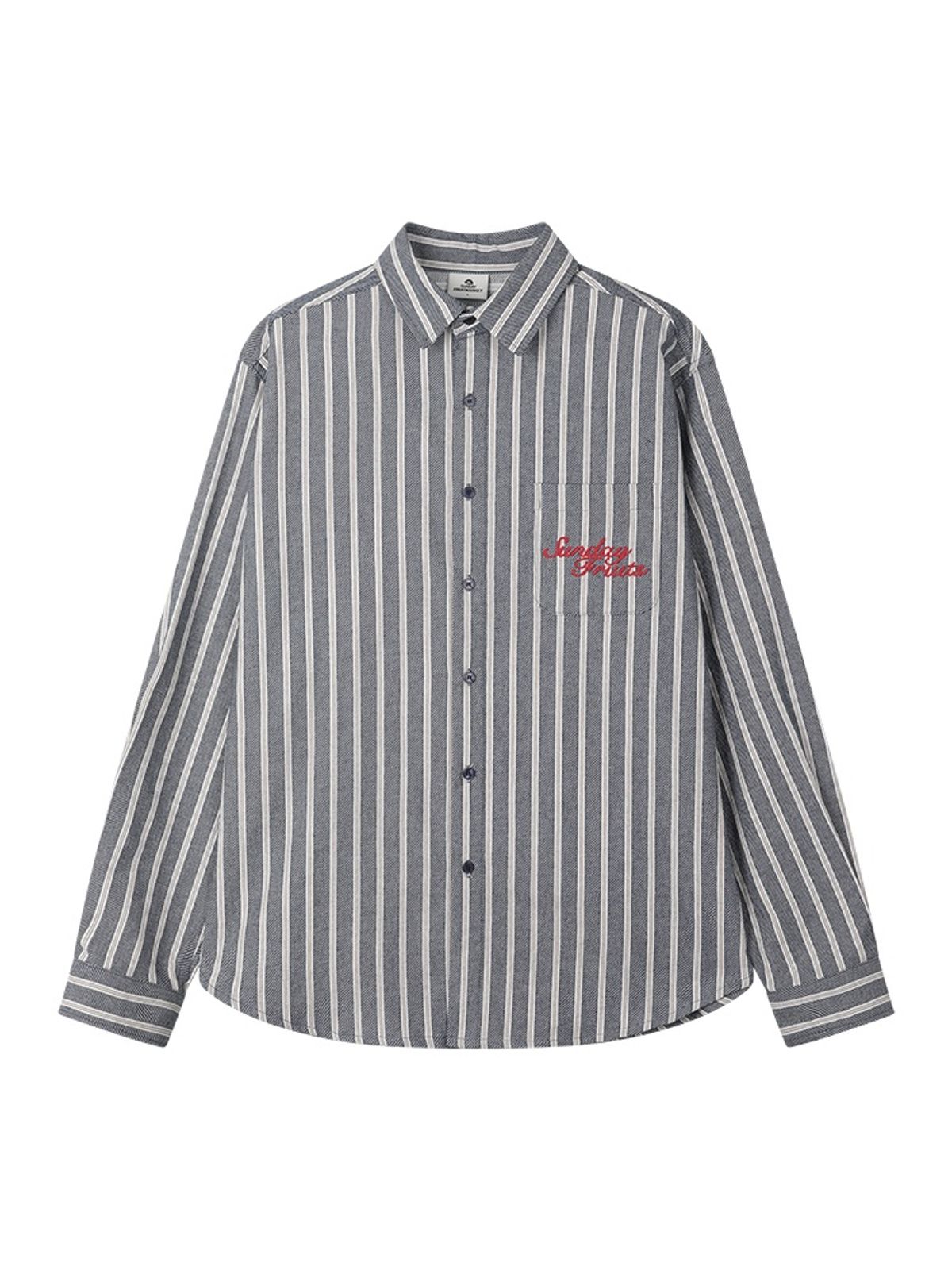 선데이후르츠마켓(SUNDAY FRUIT MARKET) SUN DENIM STRIPE SHIRT NAVY
