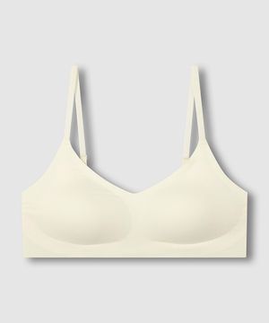 여 퍼펙트 인견 노라인 캐미 크롭브라_레몬