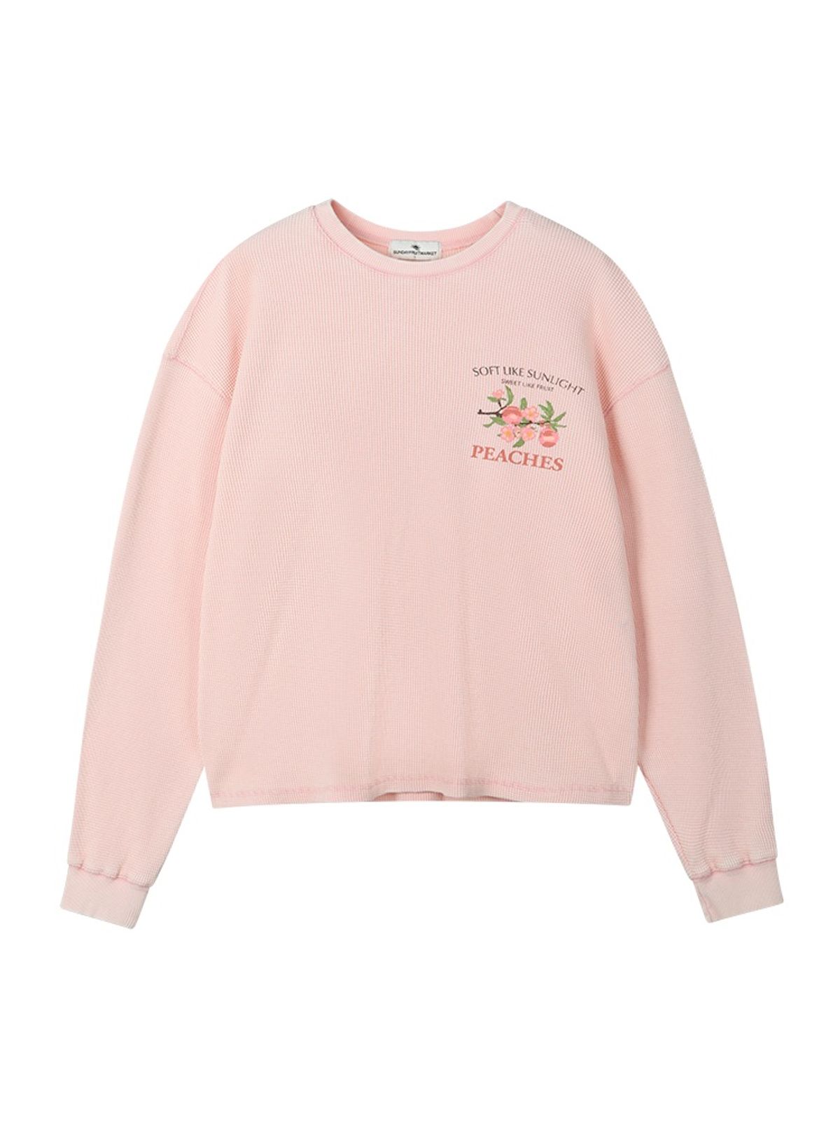 선데이후르츠마켓(SUNDAY FRUIT MARKET) SUN PEACH WAFFLE LS TEE PINK