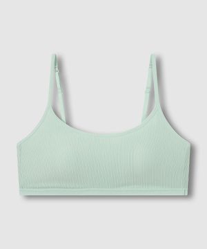 여 JAJU AIR 스트라이프 메쉬 크롭브라_민트