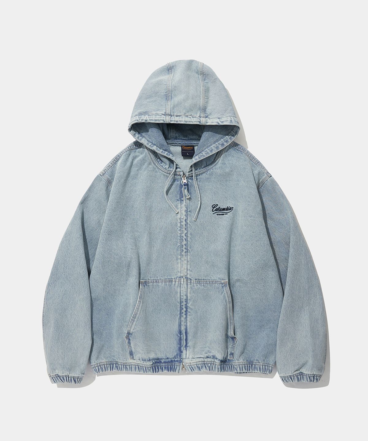 컬럼비아 유니버시티(COLUMBIA UNIVERSITY) NY STREET TAIL DENIM ZIP-UP JACKET_LIGHT JEAN