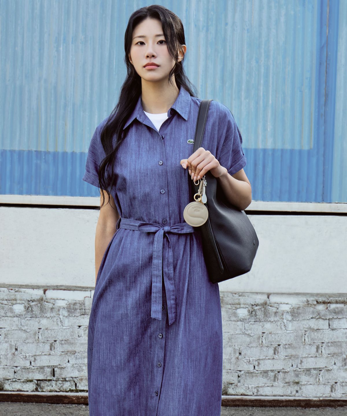 라코스테(LACOSTE) 여성 벨트형 반팔 셔츠 드레스 EF306E-56G 36L