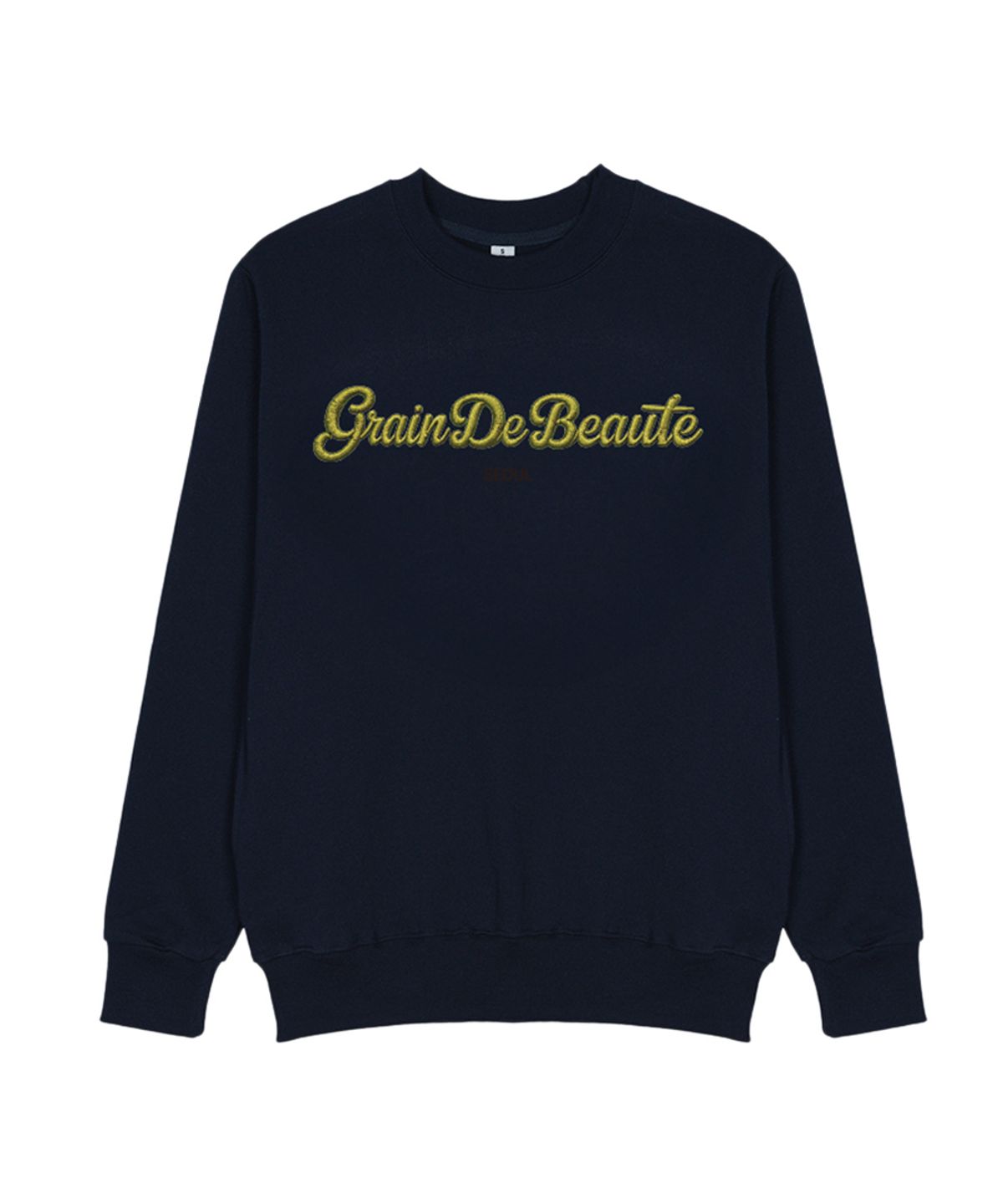 그랭드보떼(GRAIN DE BEAUTE) SEWING LETTERING SWEAT [NAVY]