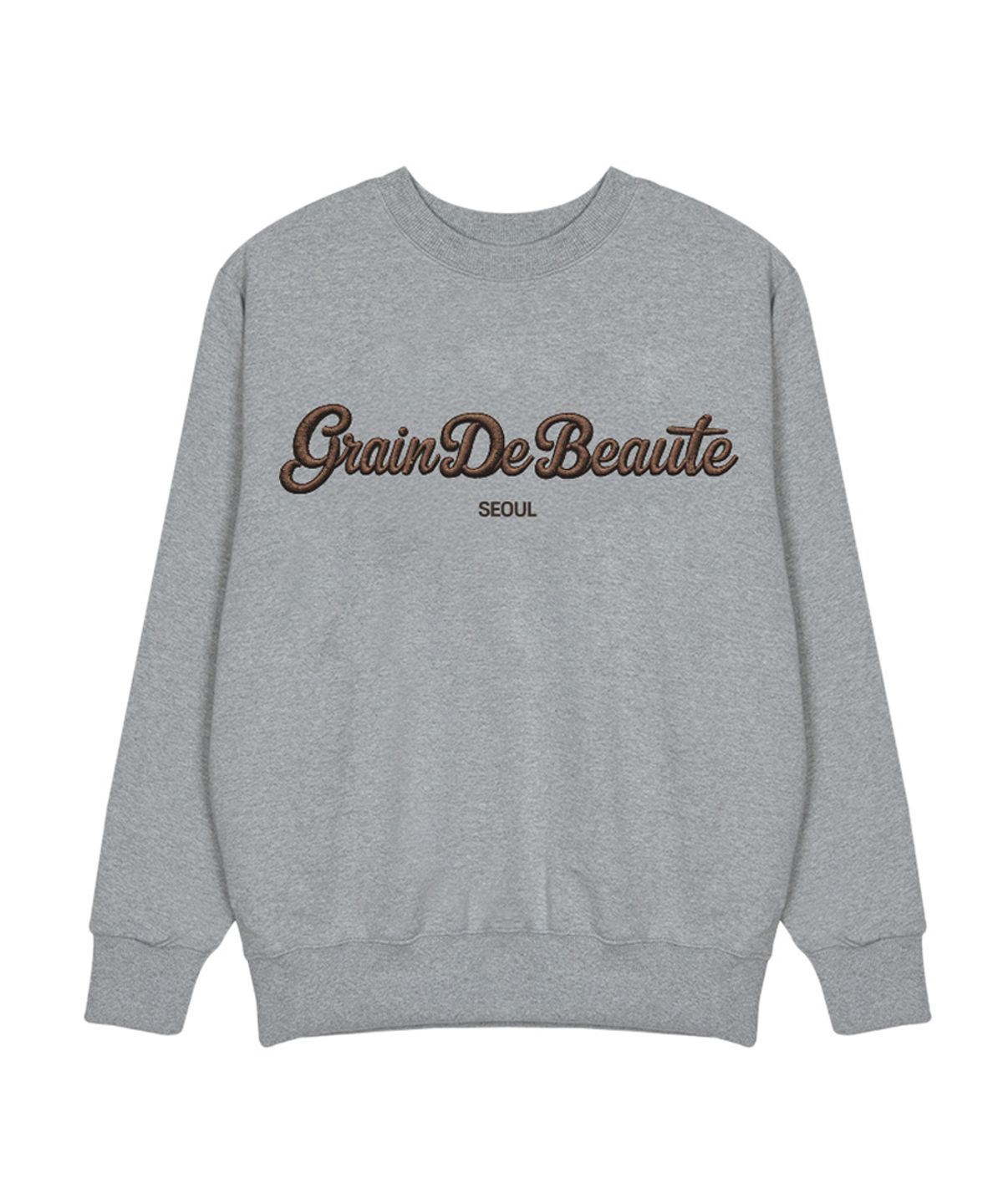 그랭드보떼(GRAIN DE BEAUTE) SEWING LETTERING SWEAT [GRAY]