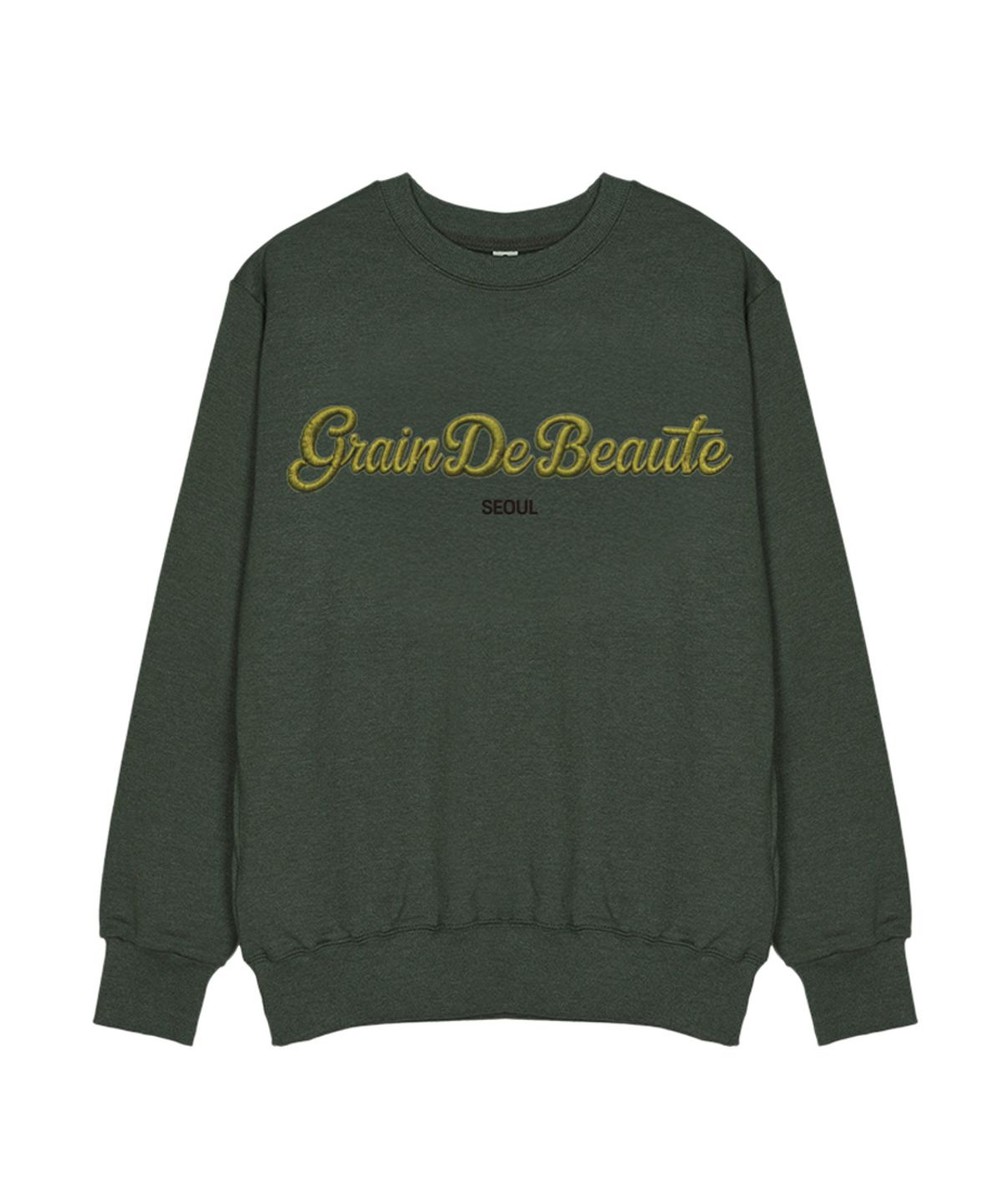 그랭드보떼(GRAIN DE BEAUTE) SEWING LETTERING SWEAT [GREEN]
