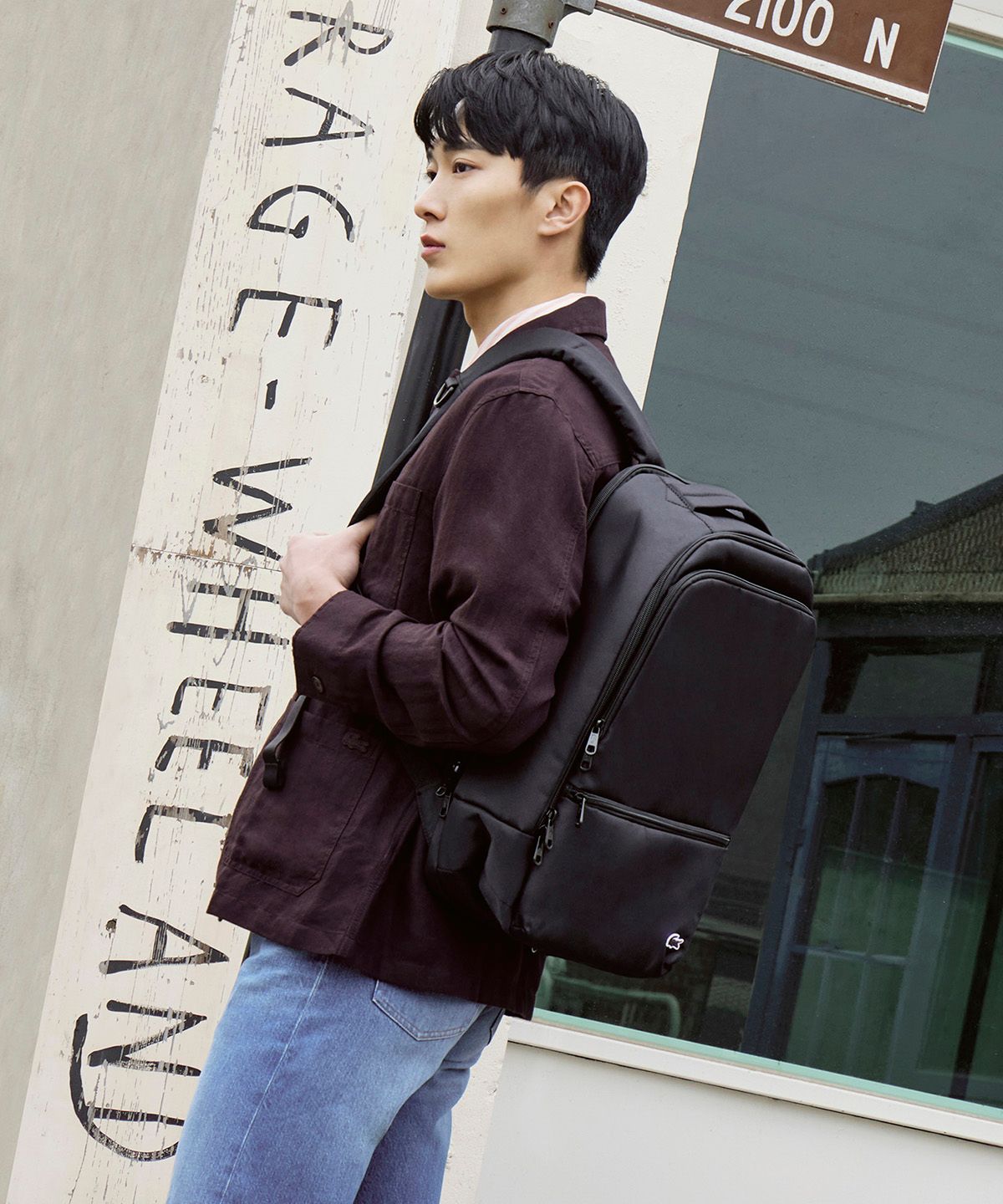 라코스테(LACOSTE) 남성 테크니시티 스퀘어 백팩 NH4289T56G 000