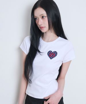 129 도트 핏티드 티셔츠 화이트