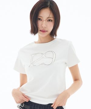 129 로고 패치 티셔츠 퓨어 화이트