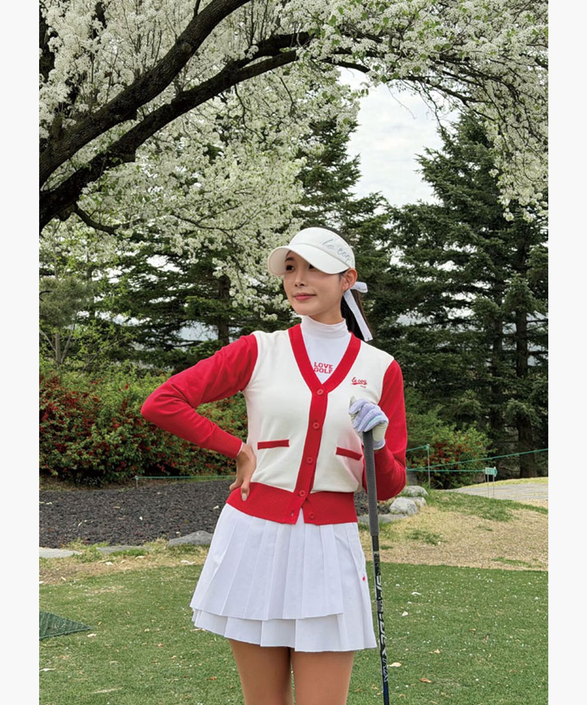 르꼬끄 골프(LECOQ GOLF) 여성 클래식 가디건 _RED0 GR122LKC11