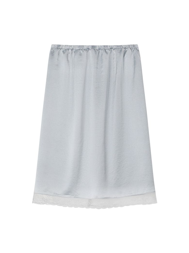 W) SUN SILKY LACE SKIRT SKYBLUE