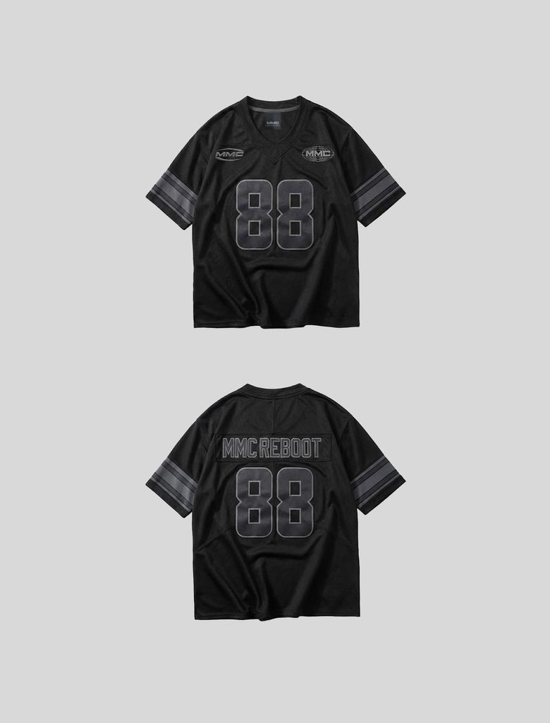 88 헤비 암밴딩 럭비 숏슬리브 [BLACK]