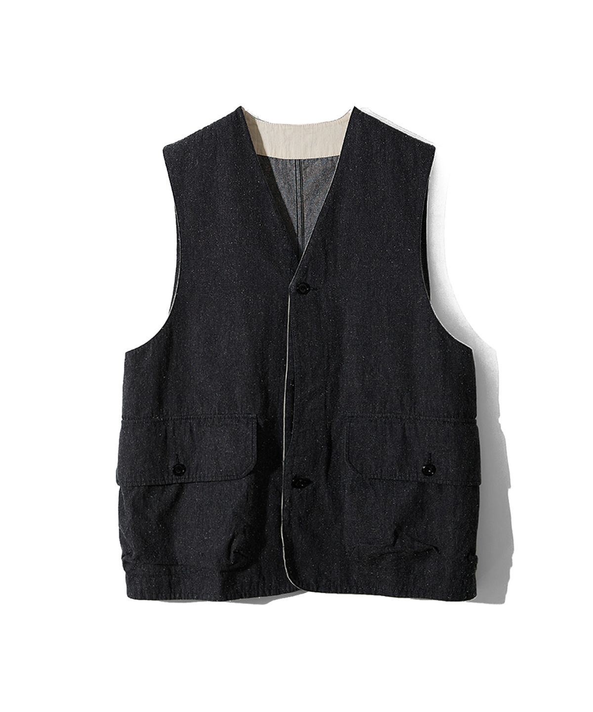 홀리선(HORLISUN) Weaver Slik Denim Vest Black