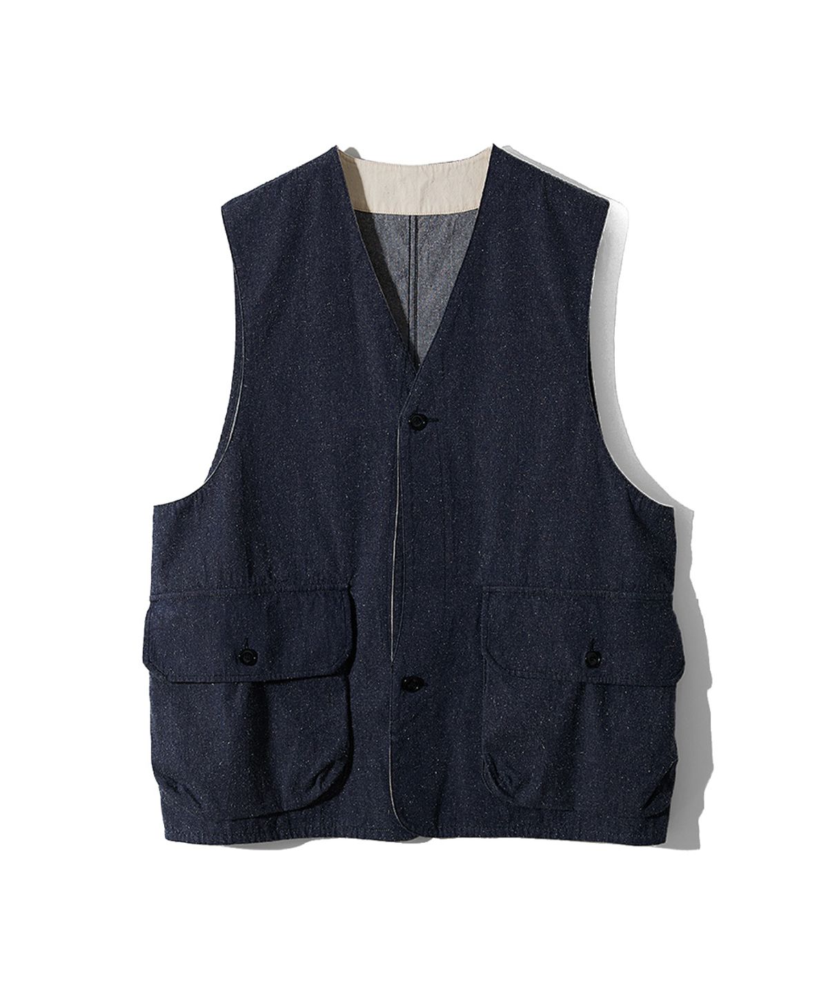홀리선(HORLISUN) Weaver Slik Denim Vest Navy