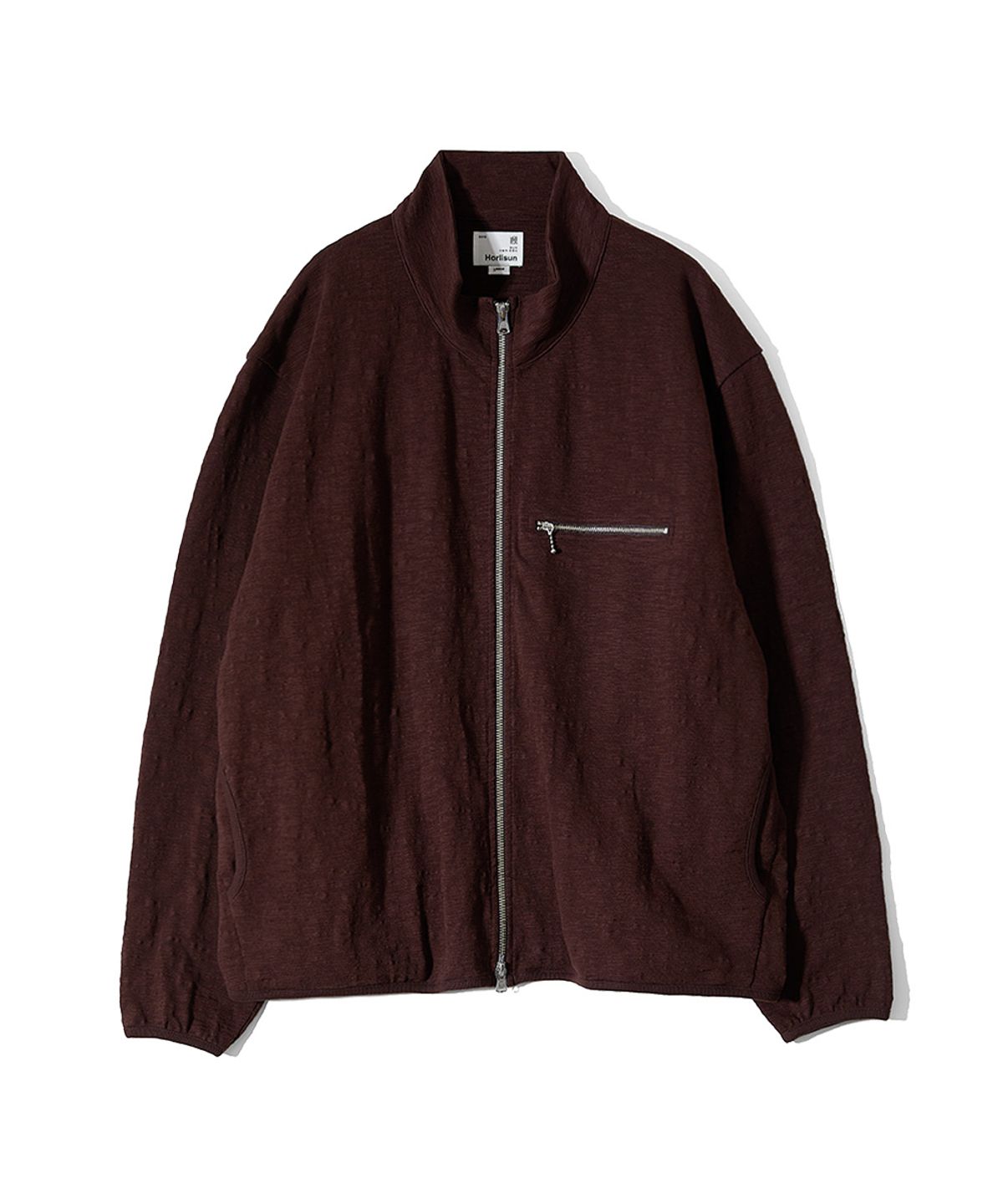 홀리선(HORLISUN) Baxter Slub Zip Up Jacket Dark Brown