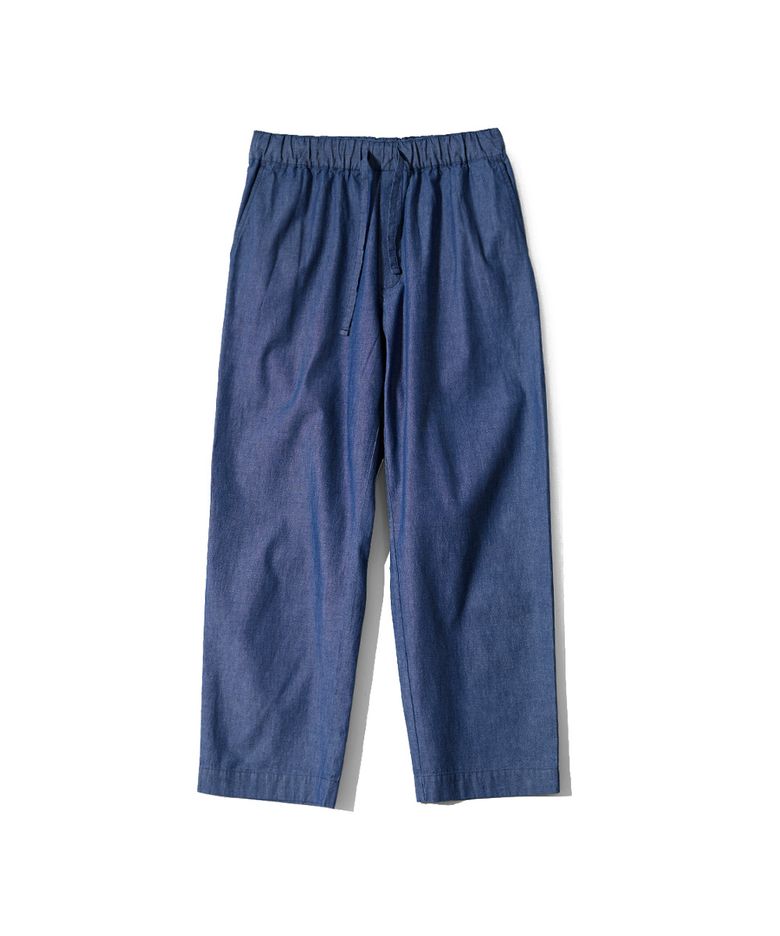 Cove Chambray Drape Loose Pants Blue